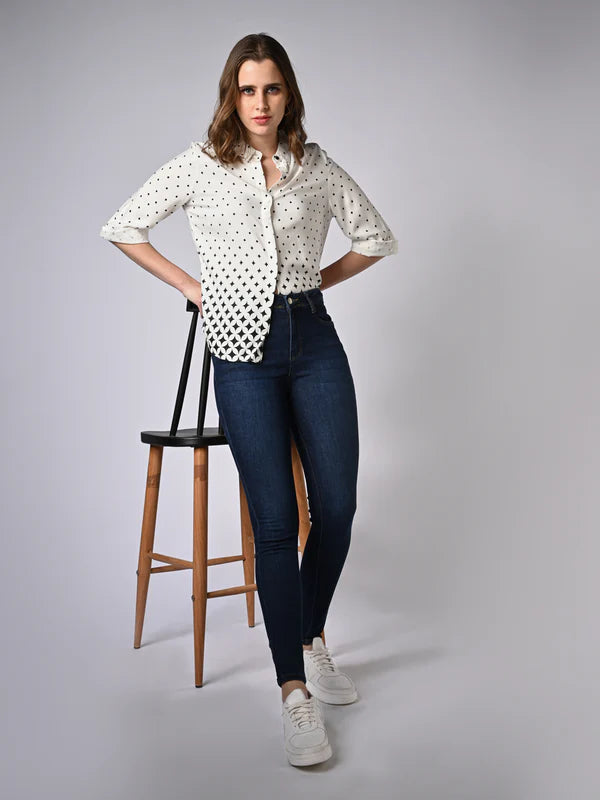 White Elnora Embroidered Co-ord Set