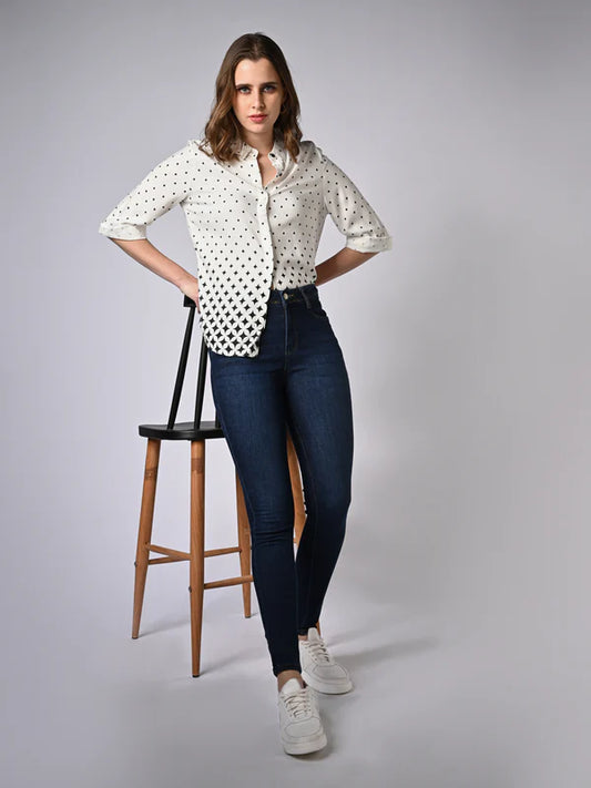 White Elnora Embroidered Co-ord Set