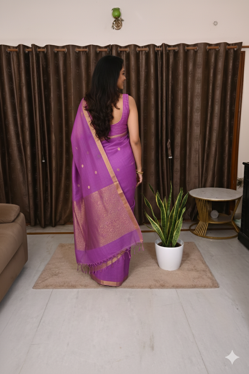 LINEN SILK JAMDHANI BOOTI - MNM - 08